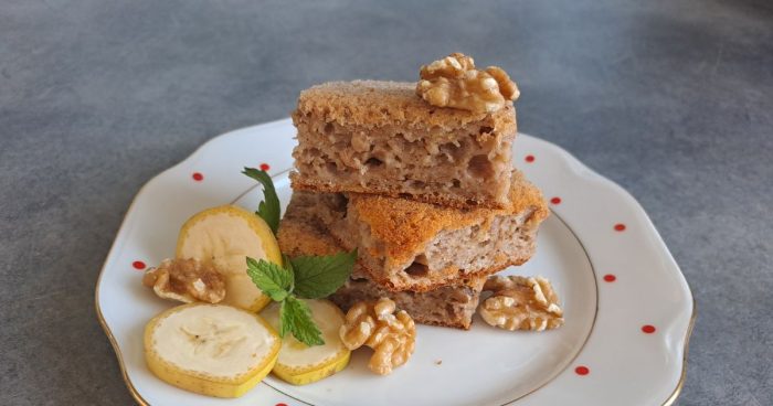 hrnková banánová buchta s tvarohem